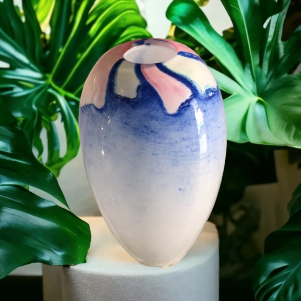 Vintage Arthur Rutenberg Pink and Blue Vase